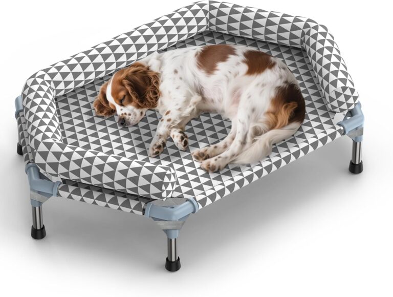 Orthopedic Dog Bed for Medium Dogs - Removable Bolsters & Cleanable Cover,Elevated Outdoor Dog Bed,Easy to Assemble,Up to 100lbs,Medium