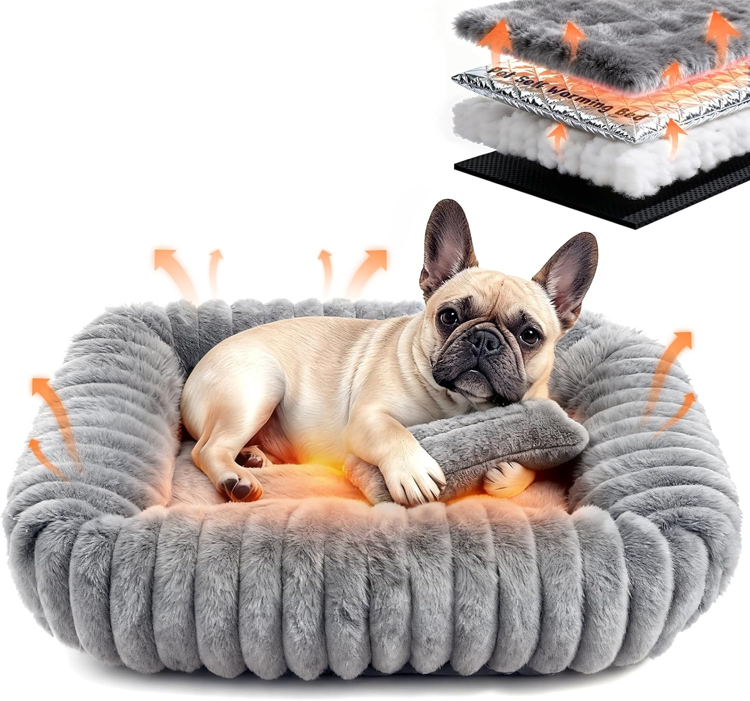Dog Bed for Small Medium Size Dog, Washable Self Warming Dog Cat Beds for Indoor Cats Fluffy Rabbit Fur Pet Bed for Puppy and Kitten, Orthopedic Dog Cat Beds with Removable Cover & Anti-Slip Bottom Dog Bed for Small Medium Size Dog, Washable Self Warming Dog Cat Beds for Indoor Cats Fluffy Rabbit Fur Pet Bed for Puppy and Kitten, Orthopedic Dog Cat Beds with Removable Cover & Anti-Slip Bottom