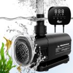 AQQA Aquarium Water Pump,Controllable Return Pump with LCD Display,Constant Flow Mode+Wave Making Mode+Feeding Mode,Submersible and inline Sump pump Pond Pump for Freshwater Saltwater (25W)