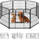 SMUG Heavy-Duty Iron Dog Playpen  8 Panel 24 Durable, Rust-Resistant Pet Fence for Indoor & Outdoor Use, Secure & Spacious Pet Play Area for Dogs, Puppies & Small Animals