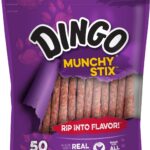 Dingo Munchy Stix for Dogs, Made with Real Chicken Treats for Small, Medium, and Large Breads 50-Count