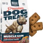 Bully Max Premium High Protein Dog Treats for Puppy & Adult Dogs - Training Dog Food Treats with 32% Protein, Real Meat, Veggies & BCAAs for Small, Medium & Large Breeds, Beef Flavor, 400g Bag
