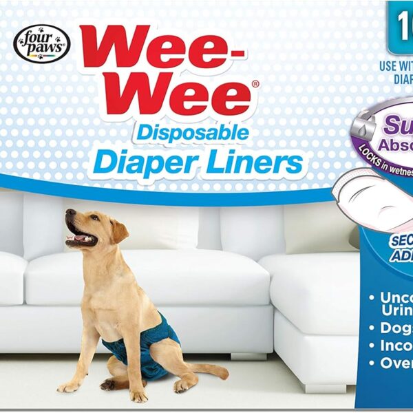 Four Paws Wee-Wee Super Absorbent Disposable Adjustable Dog Potty Training Diapers, Leak-Proof Protection for Puppies and Small Dogs, Extra Small, 12 Count