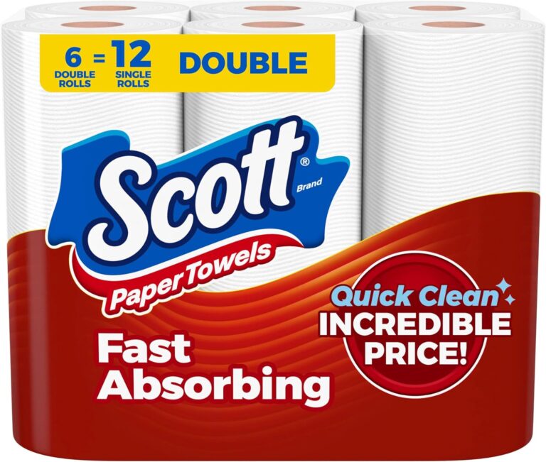 Scott Paper Towels, Choose-A-Sheet, 6 Double Rolls = 12 Regular (108 Sheets Per Roll)