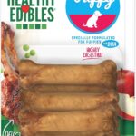 Nylabone Healthy Edibles Natural Puppy Chews Long Lasting Treats for Puppies, Lamb & Apple Flavor, X-Small/Petite (8 Count)