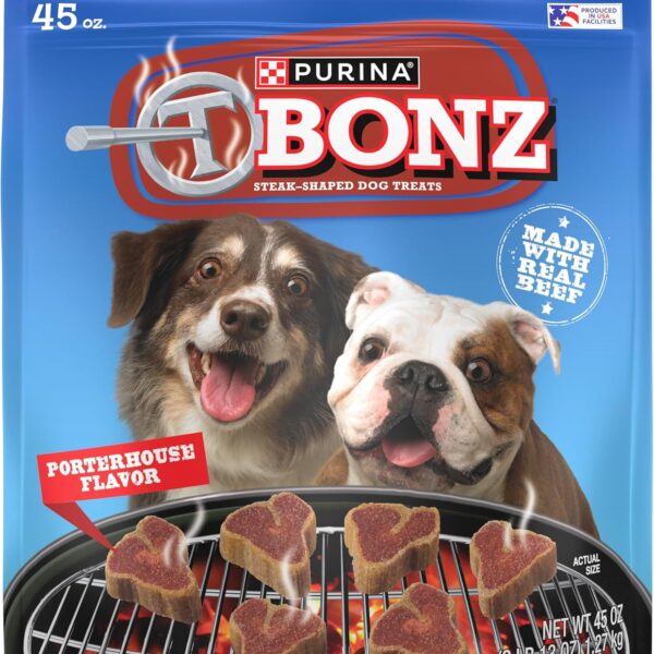 Purina T-Bonz Porterhouse Flavor Steak Shaped Treats for Dogs - 45 oz. Pouch