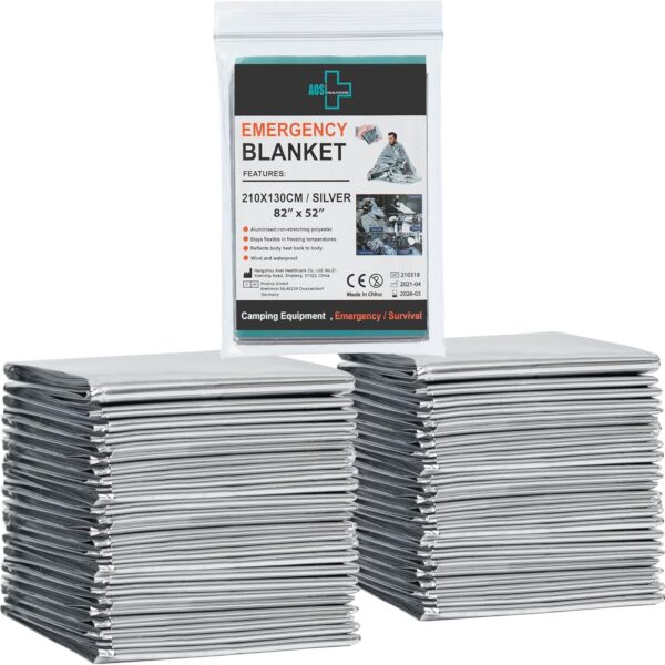 General Medi Emergency Blanket (12-Pack),Emergency Silver Foil Blanket Perfect for Outdoors, Hiking, Survival, Marathons or First Aid