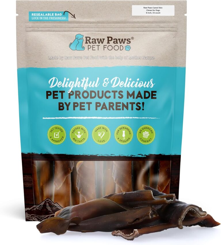Raw Paws Camel Skin Chews for Dogs (15-Count) - Rawhide Free Dog Chew Long Lasting - Support Dog Anxiety Relief - Bully Stick Alternative