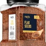 Roots Circle Premium Brown Whole Raw Flax Seeds - Rich in Fiber, Omega-3 Fatty Acids | Great for Baking, Salads, Smoothies & Protein Balls | Premium Flaxseeds | Kosher Bulk 1 Pack of 21oz