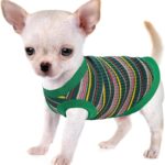 Elevate Your Pet's Comfort and Fashion: Premium 100% Cotton Rib Dog Shirt Vest for Small Breeds Like Chihuahuas, Yorkies, and Puppies .Year-Round Style with Tank-Style Puppy Attire Green Small