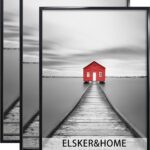ELSKER&HOME 24x36 Poster Frame 3 Pack, Black Picture Frame for Horizontal or Vertical Wall Mounting, Sturdy and Scratch-proof