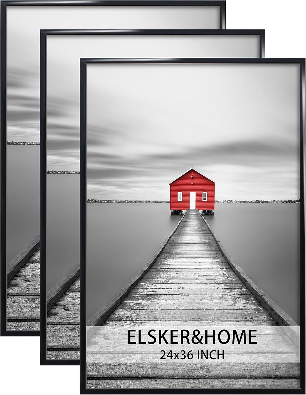 ELSKER&HOME 24x36 Poster Frame 3 Pack, Black Picture Frame for Horizontal or Vertical Wall Mounting, Sturdy and Scratch-proof ELSKER&HOME 24x36 Poster Frame 3 Pack, Black Picture Frame for Horizontal or Vertical Wall Mounting, Sturdy and Scratch-proof