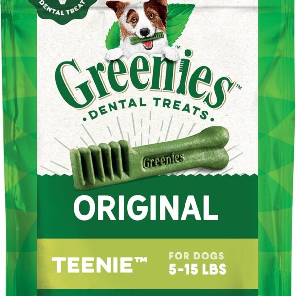 Greenies Veterinarian-Recommended Natural Dental Dog Treats Teenie Size, Original Flavor, 3 oz. Pack, 11 Count