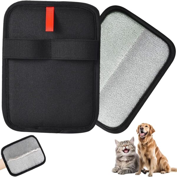 QQM 2026 Upgraded Pet Hair Remover Glove, Double-Sided Reusable Electrostatic Grooming Mitt for Cats & Dogs, Effective Fur Removal from Furniture, Couch, Carpet, Clothes, Bed & Car Seats