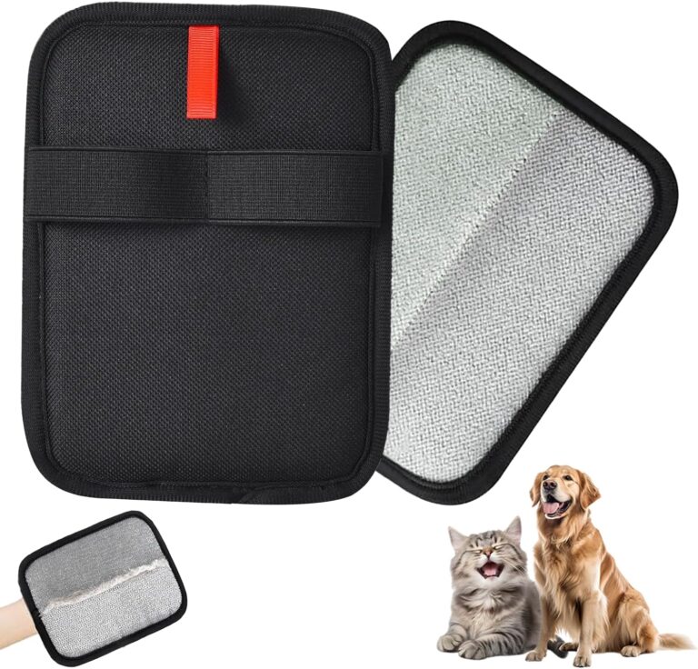 QQM 2026 Upgraded Pet Hair Remover Glove, Double-Sided Reusable Electrostatic Grooming Mitt for Cats & Dogs, Effective Fur Removal from Furniture, Couch, Carpet, Clothes, Bed & Car Seats