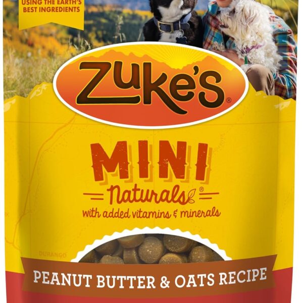 Zukes Mini Naturals Dog Training Treats for Dogs, Pet Treats Made with Real Peanut Butter - 10 Oz. Pouch
