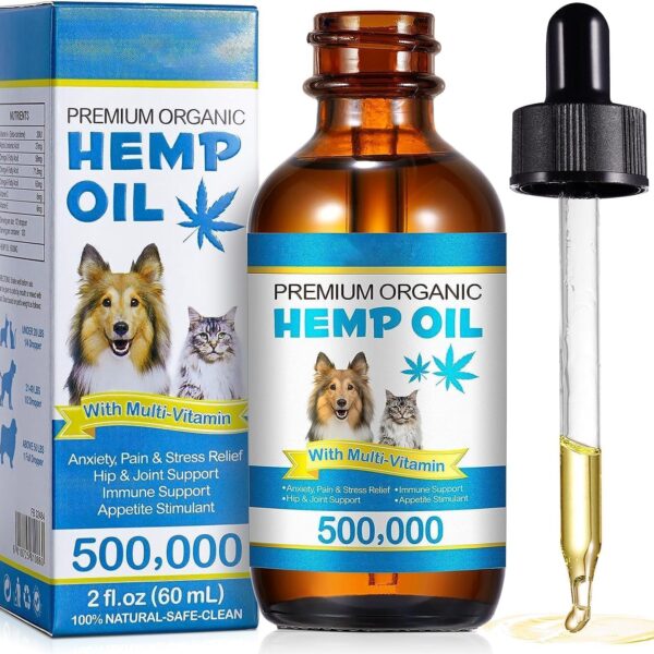 Oil for Dogs & Cats 60ML,Pet Oil for Pain,Skin,Arthritis Pain,Pain Relief,Calming,Omega 3,6,9 for Dog Emotions,Barking & Dog Joints,Supports & Maintains Healthy Joints (1 Pack, Blue)