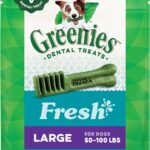 Greenies Veterinarian-Recommended Natural Dental Dog Treats Large Size, Fresh Flavor, 12 oz. Pack, 8 Count