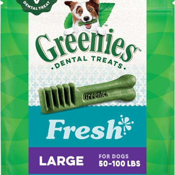 Greenies Veterinarian-Recommended Natural Dental Dog Treats Large Size, Fresh Flavor, 12 oz. Pack, 8 Count