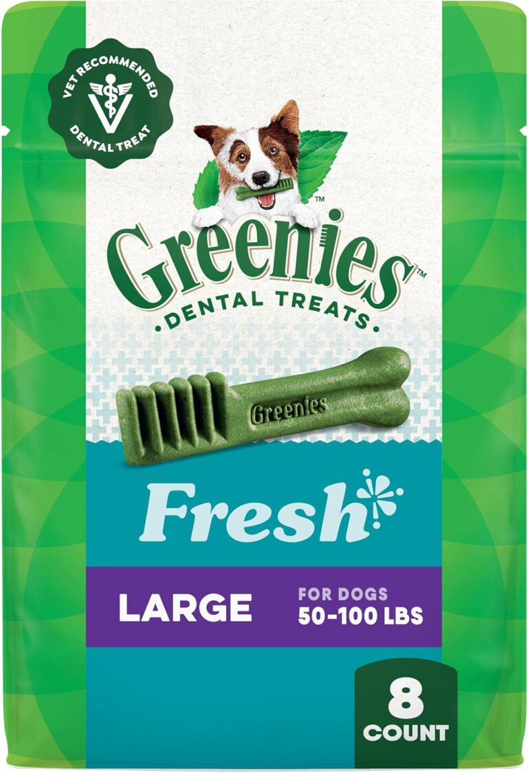 Greenies Veterinarian-Recommended Natural Dental Dog Treats Large Size, Fresh Flavor, 12 oz. Pack, 8 Count