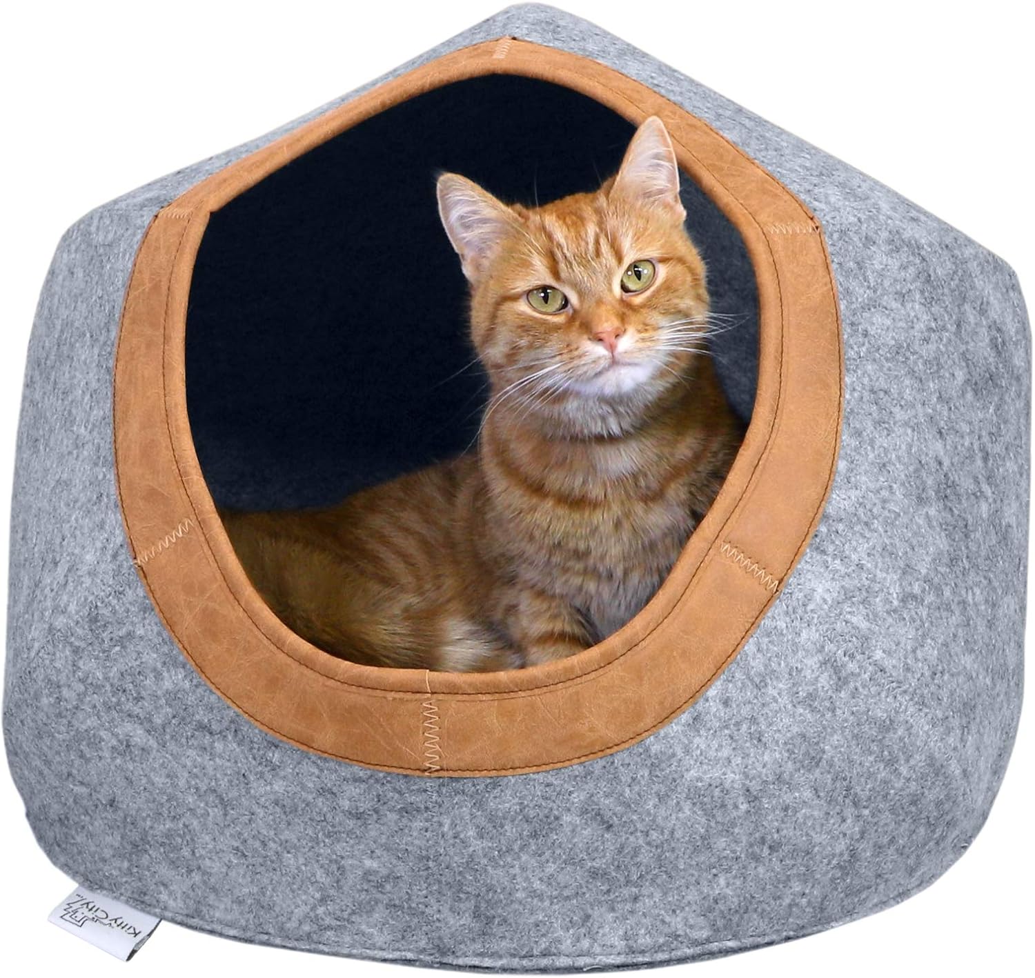 Kitty City Felt Round Bed, Warm and Cozy cat Bed, Gray Kitty City Felt Round Bed, Warm and Cozy cat Bed, Gray