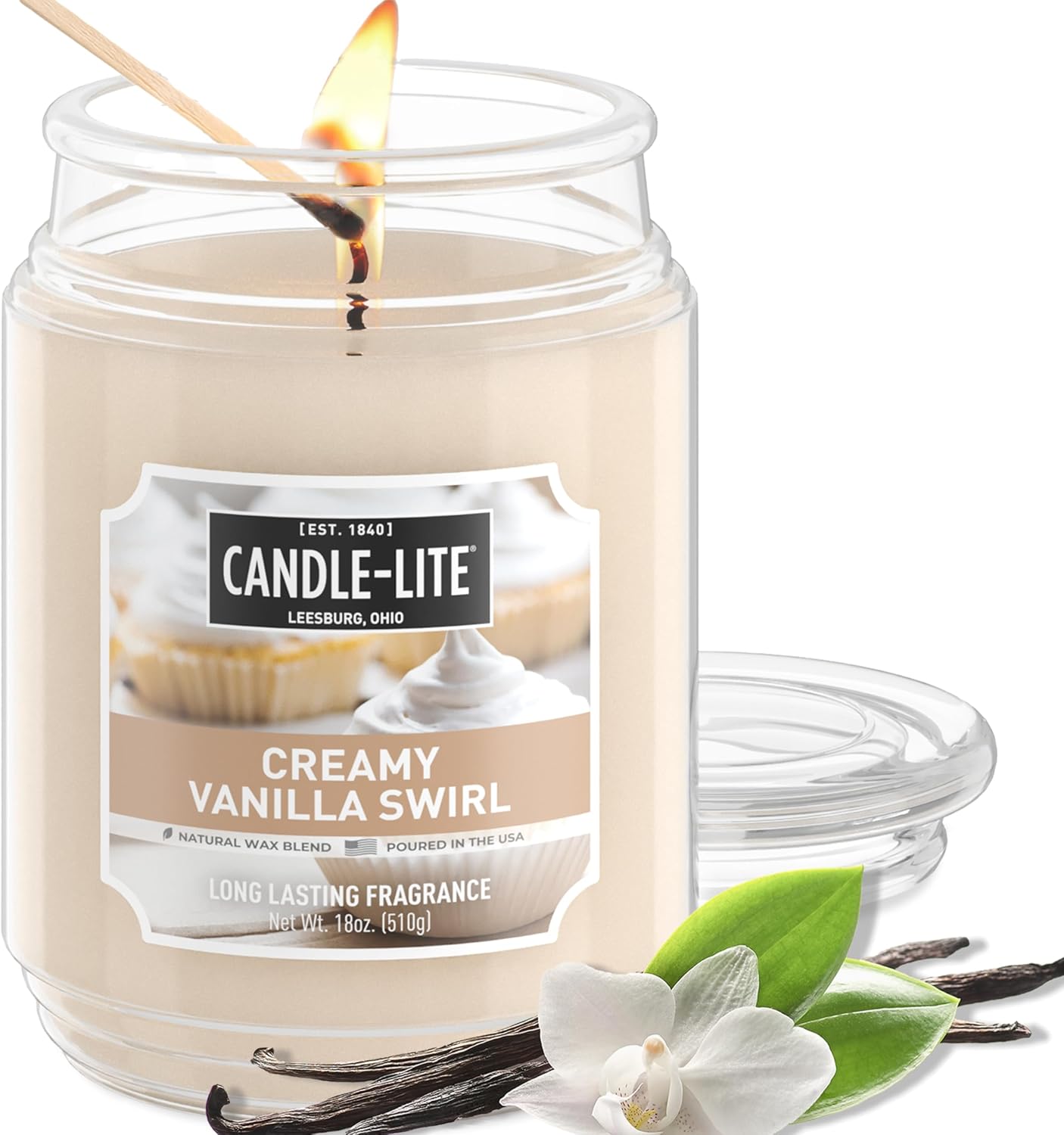 Candle-lite Fall Scented Candles, Creamy Vanilla Swirl, 18 oz Jar, Proudly Poured in The USA, Aromatherapy Candle, Single-Wick with 110 Hours of Burn Time, Perfect for Creating a Relaxing Ambiance Candle-lite Fall Scented Candles, Creamy Vanilla Swirl, 18 oz Jar, Proudly Poured in The USA, Aromatherapy Candle, Single-Wick with 110 Hours of Burn Time, Perfect for Creating a Relaxing Ambiance