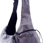 Outward Hound PupPak Sling Dog Carrier, Grey  Hands-Free Sling for Small Pets up to 15 lbs, Adjustable Strap, Mesh Ventilation, Zippered Pocket, Drawstring Fit  Ideal for Travel & Adventures