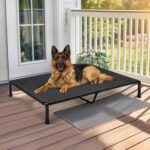 Veehoo Elevated Outdoor Dog Bed, Raised Dog Cot with Heavy Duty Frame, Large Pet Bed for Indoor Outdoor Use
