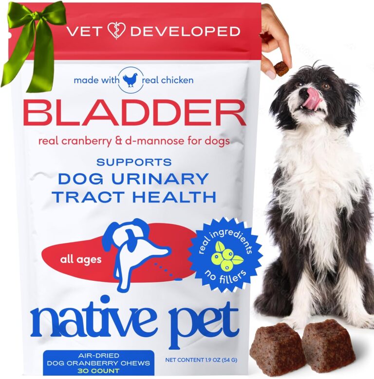 Native Pet Dog UTI Treatment - Cranberry Supplement for Dogs Bladder Control & Kidney Support - Prevent Urinary Tract Infection and Urinary Incontinence - Made with Real Cranberry Extract - 30 Chews