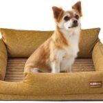 ClevaHome Comfort Orthopedic Dog Sofa Bed for Small Dogs and Cats  Water-Resistant, Washable Cover & Nonslip Bottom, Orthopedic Egg-Crate Foam Design