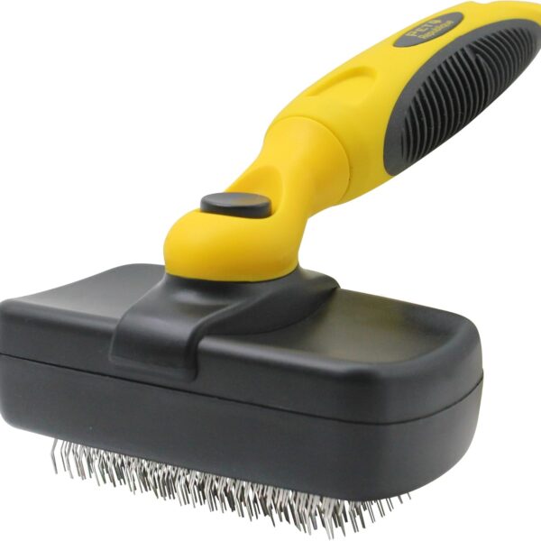 Pet Republique Retractable Slicker Brush - for Dogs, Cats, Rabbits, Any Long Haired Breed Pets  Reduce Shedding - Self Cleaning Design