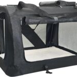 Fhiny Large Cat Carrier for 2 Cats, 24"x17"x17" Soft Dog Crate Collapsible Portable Travel Pet Carrier Bag Durable Breathable Foldable Kitten Carrier Bag for Cats Puppy Under 45 Lbs Black