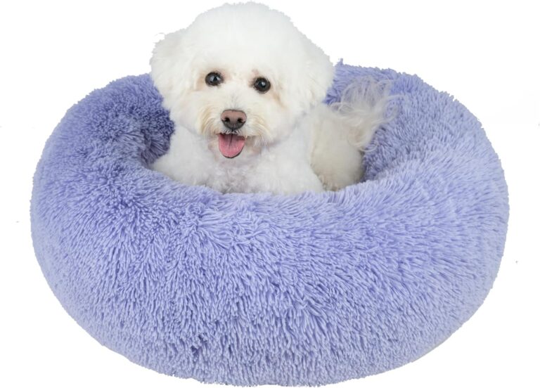 Best Pet Supplies Dog House Bed Crate Mat Tent Indoor Round Soft Plush for Small, Medium, and Large Breeds - Lavender, 20 x 20 x 6