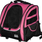 Pet Gear I-GO2 Roller Backpack, Travel Carrier, Car Seat for Cats/Dogs, Mesh Ventilation, Included Tether, Telescoping Handle, Storage Pouch