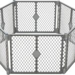 MyPet Petyard: 5.5 Ft. Wide Customizable Folding Dog Playpen Indoor/Outdoor. Made in USA. 6-Panel Puppy Playpen. Freestanding Play Pen Dog Gate 26" Tall, Fieldstone