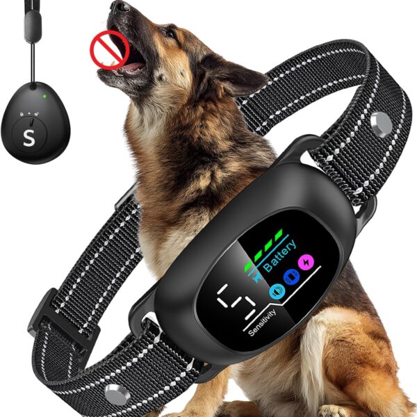 Dog Bark Collar with Remote  2-in-1 Automatic & Manual Modes, Smart Anti Bark Dog Training Collar with Beep, Vibration & Shock, 330FT Range, IP67 Waterproof, Rechargeable (8-150lbs)