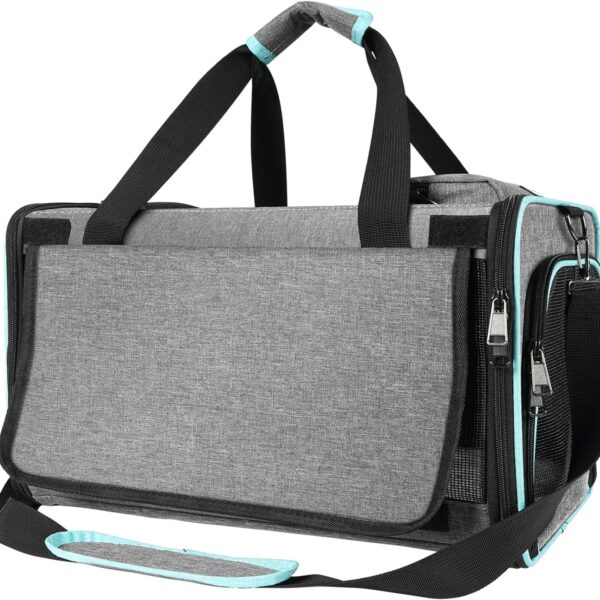 GAPZER Cat Carrier Alaska Airline TSA Approved 17x11x9.5 Soft-Sided Small Pet Air Travel Carry Bag, Southwest Airplane Kitten 12lbs Crate in Cabin Under-Seat Traveling Cage Tiny Dog Under 8 Pound