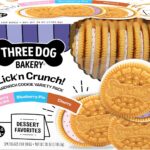 Three Dog Bakery Lickn Crunch! Dessert Favorites Dog Treats Variety Pack, Crunchy Sandwich Dog Cookies with Churro, Blueberry Pie & Strawberry Shortcake Cream Fillings, 13 oz