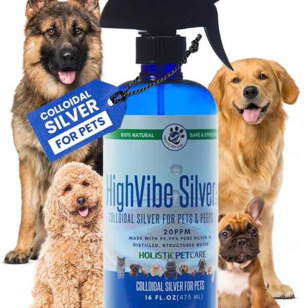 Holistic Pet Care - Colloidal Silver Spray for Dogs, Cats, Horses & Birds - 20 PPM Effective Wound Care, Hot Spot Treatment, Skin Relief & Immune Support - All-Natural Pet Silver Spray (16 Oz)