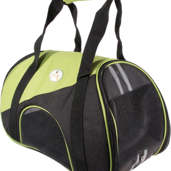 Pet Life  'Zip N' Go' Sporty Airline Approved Collapsible Folding Zippered Travel Cat and Dog Carrier Portable Pet Kennel with Shoulder Straps