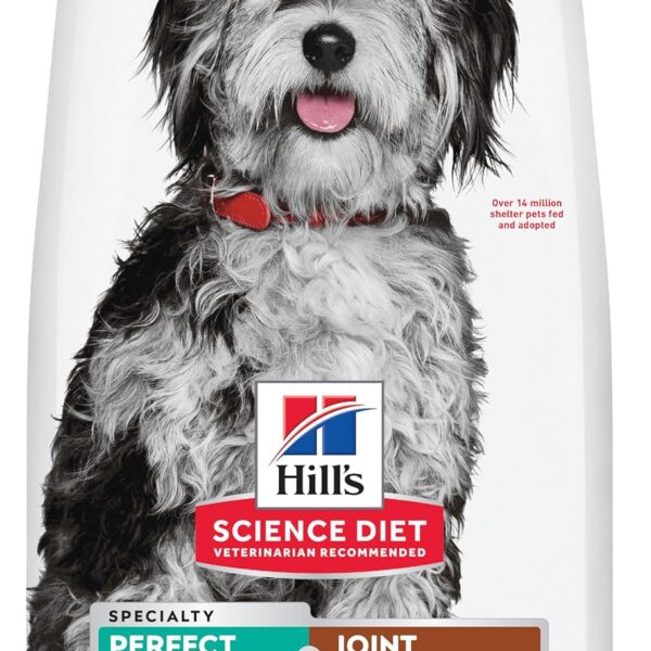 Hill's Science Diet Perfect Weight & Joint Support, Adult 1-6, Weight Management & Joint Support, Dry Dog Food, Chicken & Brown Rice, 25 lb Bag