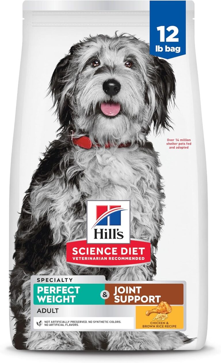 Hill's Science Diet Perfect Weight & Joint Support, Adult 1-6, Weight Management & Joint Support, Dry Dog Food, Chicken & Brown Rice, 25 lb Bag
