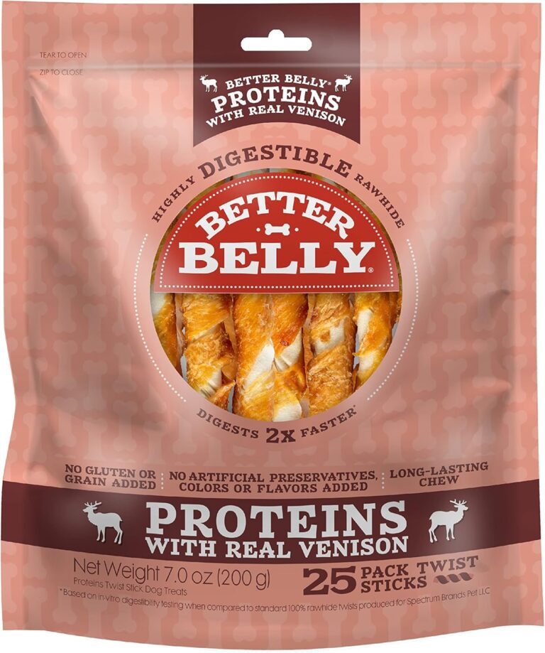 Better Belly Highly Digestible Rawhide Twist Sticks Chews, Treat Your Dog to a Chew with NO Artificial Colors or Flavors