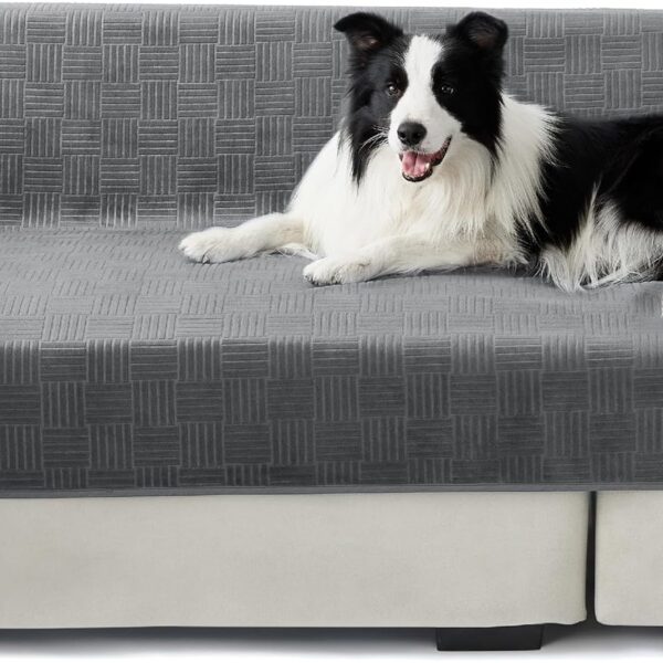 Bedsure Waterproof Couch Cover for Dogs Washable - Plush Fuzzy Waterproof Blanket for Large Dogs Couch Sofa Bed Cozy, Lightweight Furniture Protector for Pet Cat, Ash Grey, 52x82IN
