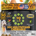 Googipet Premium 10 in 1 Dog Vitamins Multivitamin Chewable with Probiotics for Gut Health, Dog Vitamins and Supplements w/Vitamin C & Glucosamine for Joint Support (Chicken & Vegetable Flavor)