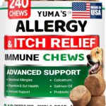 Dog Allergy Relief Chews - 240 Immune Treats - Dog Itching Skin Relief Treatment Pills - Anti-Itch - Itchy and Paw Licking - Omega 3 Fish Oil for Dogs Allergies - Dry Skin & Coat Supplement Vitamins