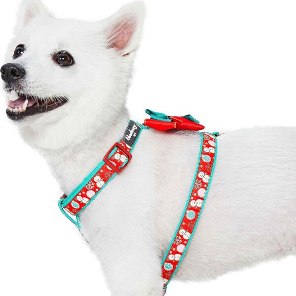Blueberry Pet Snowman Making Christmas Designer No Pull Dog Harness with Bowtie, Medium, Adjustable Harnesses for Dogs