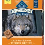 Blue Buffalo Wilderness Trail Treats High Protein Grain Free Dog Biscuits Crunchy Dog Treats, Turkey Recipe, 24-oz Bag