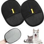 zardlect Celery Pets Double Sided Grooming Glove, Pet Hair Remover Gloves for Dog & Cat, Versatile Grooming Gloves for Washing, Deshedding, Grooming, Reusable Pet Hair Remover Glove for Washing-2pcs