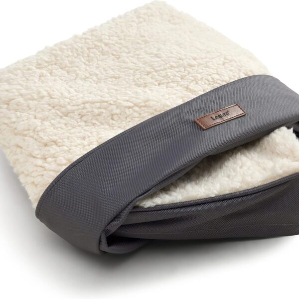 LE SURE XL Washable Dog Bed Cover Replacement Plush Fleece Cover for Orthopedic Egg Crate Foam Pet Mat 44x32x3 Inches, Grey